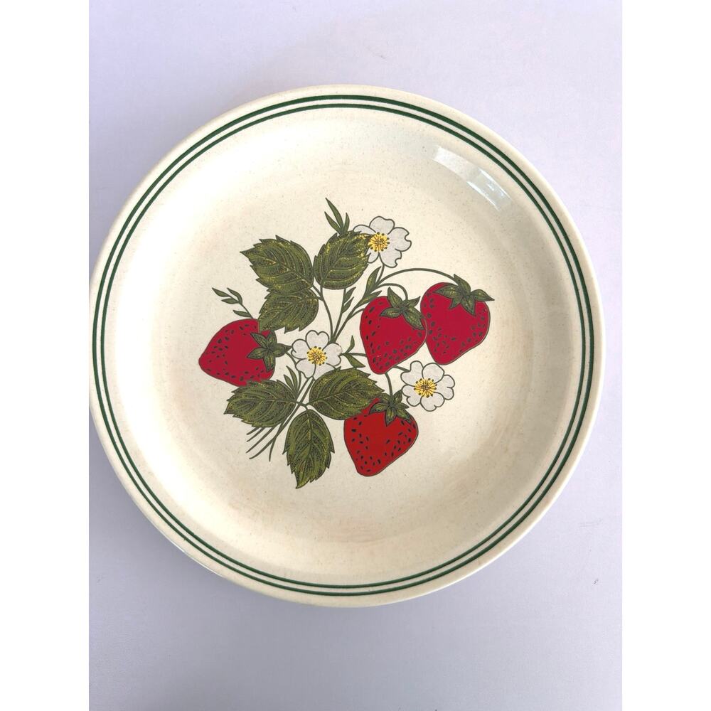 Vintage Mount Clemens Pottery Strawberry Plate Cottagecore Twee Wall Decor USA